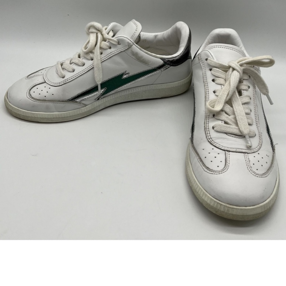 Isabel Marant Bryce Two-Tone Lightning Bolt Leather Lace-Up Sneaker sz 37 - Picture 3 of 6